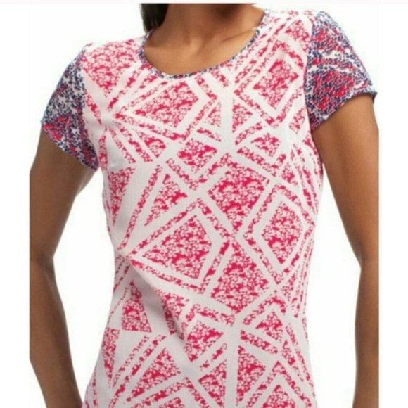 3/$28 Cabi abstract print Coquertte tee top blouse - Picture 2 of 11